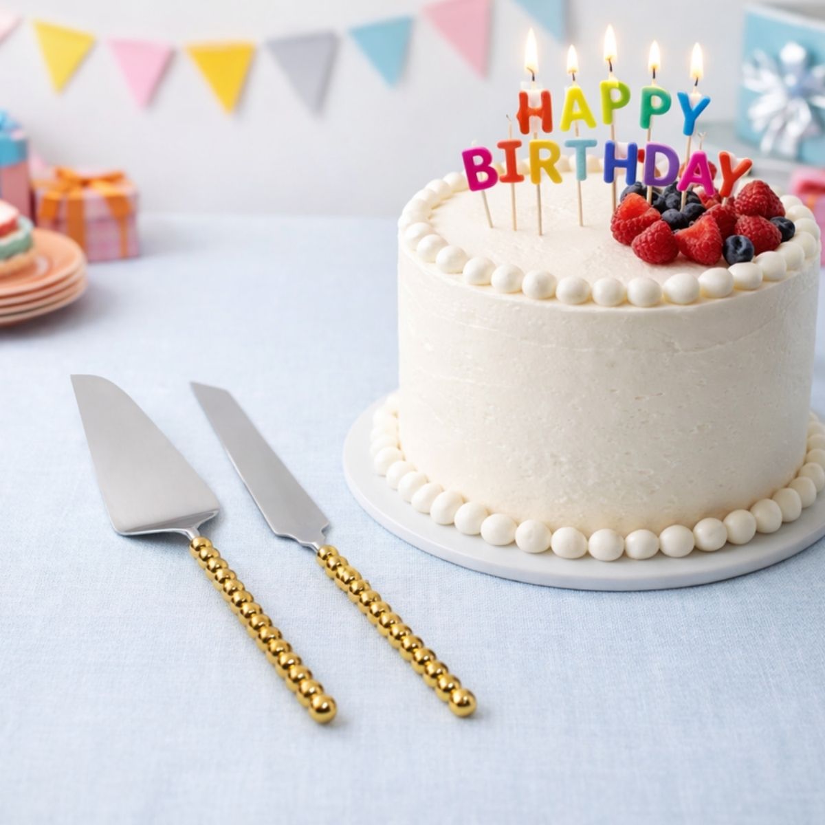 BEADED CAKE SERVER SET