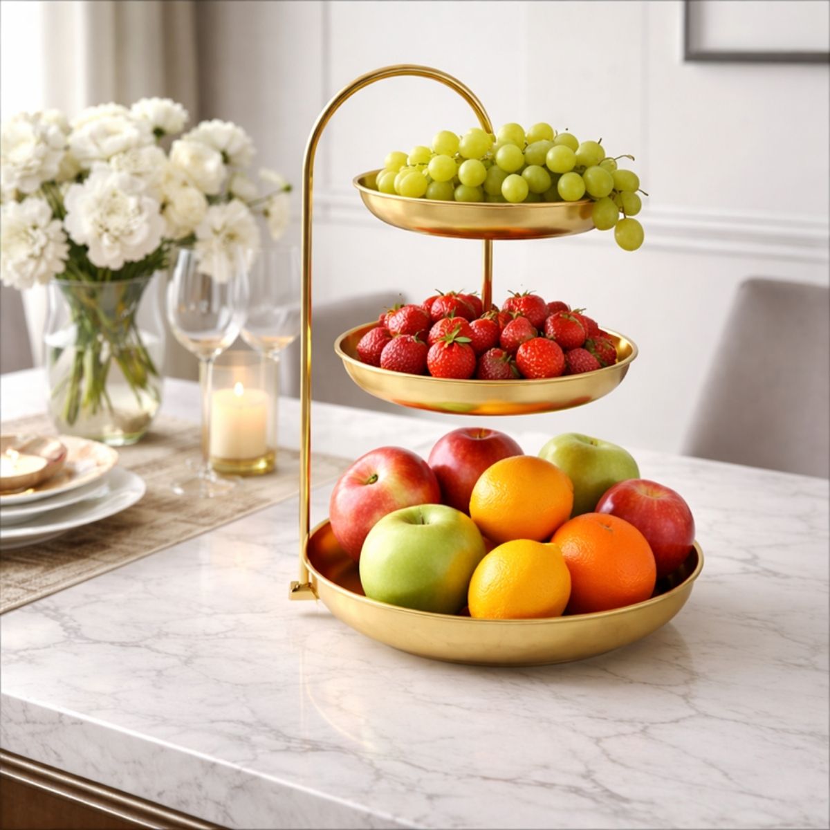 GOLD 3 TIER DESSERT STAND