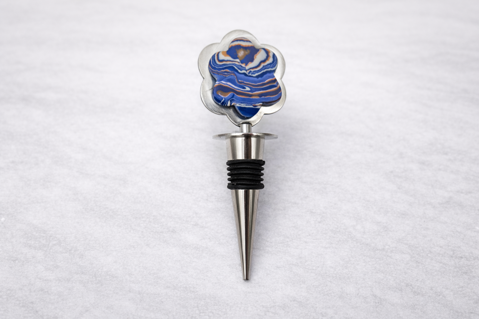 Indigo Agate bottle stopper