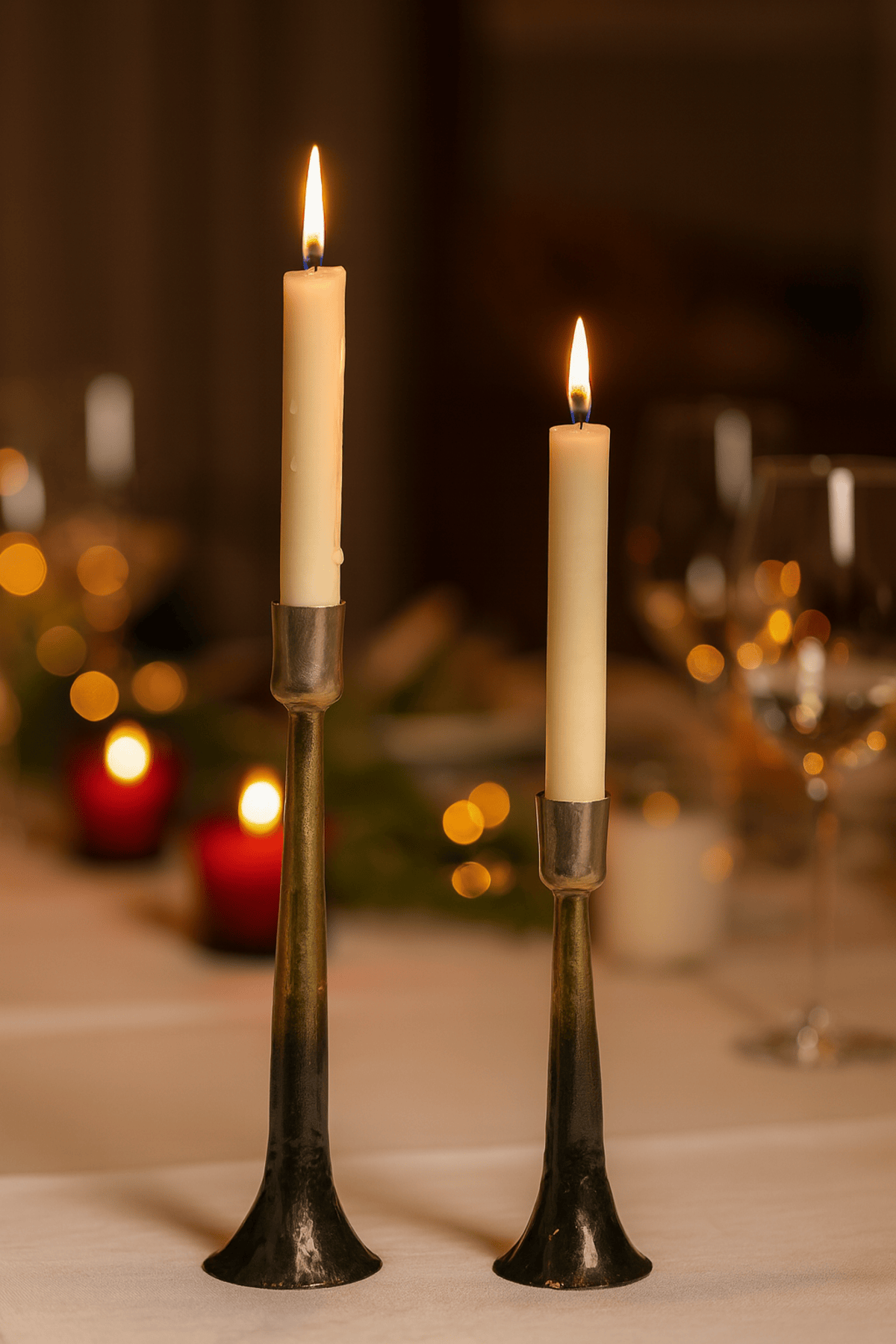 RUSTIC FORGED CANDLE HOLDERS